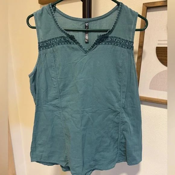 KUHL Teal Sleeveless Cotton Tank Top - Picture 1 of 5